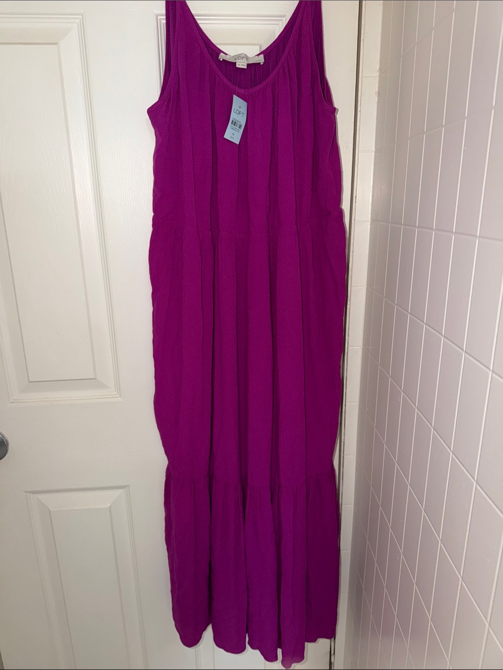 LOFT Magenta Sleeveless Maxi Dress